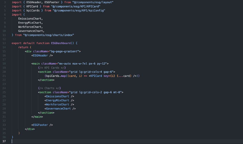 Refactored page, with smaller, independent components.
